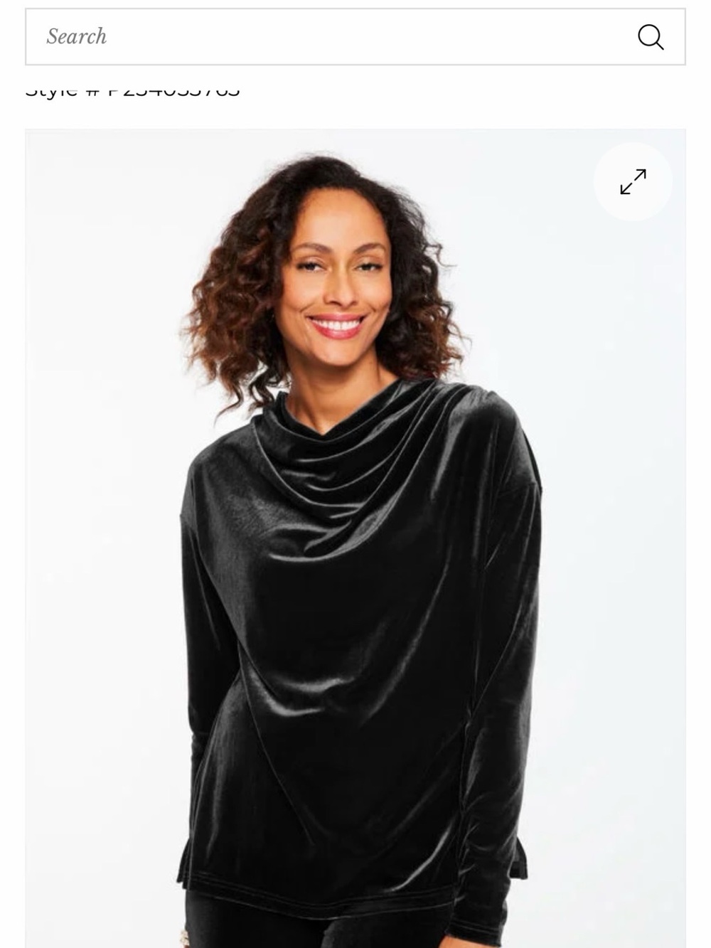 Talbots Black Velvet Draped Cowl-Neck Sweater